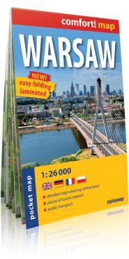 WARSZAWA (WARSAW) COMFORT! MAP LAMINOWANY PLAN KIE