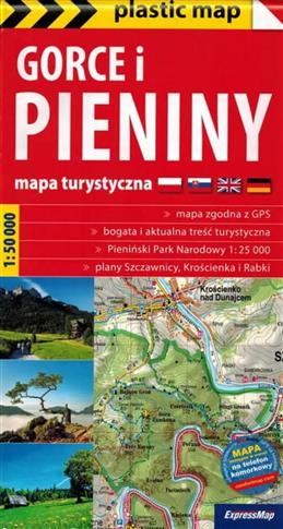 Gorce i Pieniny; foliowana mapa turystyczna 1:50 0