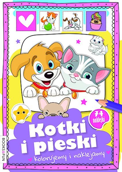 KOTKI I PIESKI. KOLORUJEMY I NAKLEJAMY