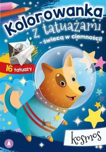 KOLOROWANKA Z TATUAŻAMI - ŚWIECĄ W CIEMNOŚCI! KOSM