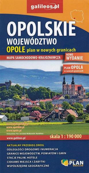 WOJEWÓDZTWO OPOLSKIE. OPOLE. MAPA SAMOCHODOWO