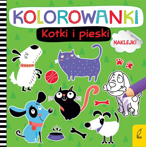 KOLOROWANKI Z NAKLEJKAMI. KOTKI I PIESKI