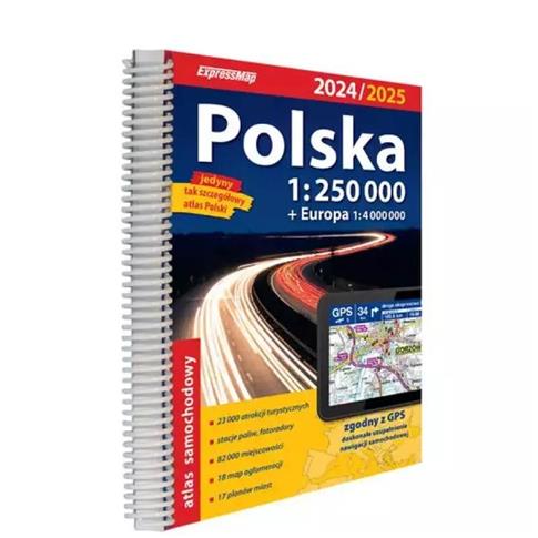 Polska atlas samochodowy 2024/25 + instrukcja pier