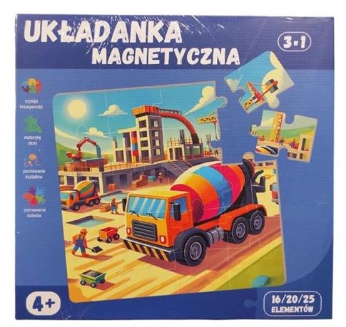 PUZZLE MAGNETYCZNE UKŁADANKA BUDOWA KOPARKA