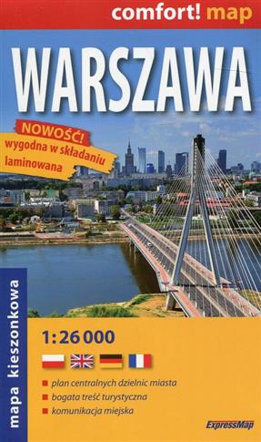 Warszawa Comfort Map 1:26 000 laminowana