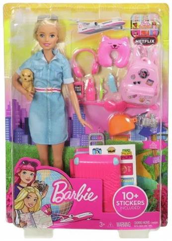 Barbie, lalka Barbie w podróży, FWV25