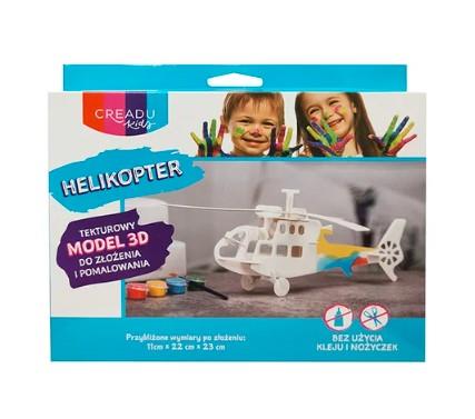 Tekturowy model 3D, Helikopter, Creadu Kids