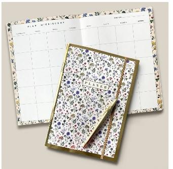 PLANER Z NOTESEM B5 METALLIC FLORAL