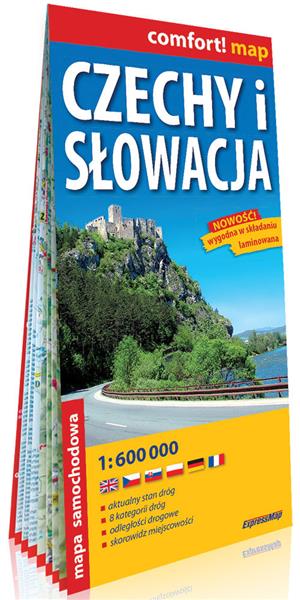 CZECHY I SŁOWACJA LAMINOWANA MAPA SAMOCHODOWA