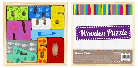 UKŁADANKA DREWNIANA 10 ELEMENTÓW CYFERKI