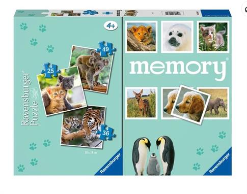 Puzzle Dla Dzieci 2D, 3W1 & Memory, Dzieci Zwierzą