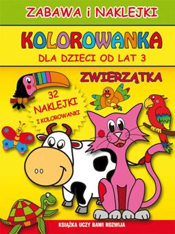 ZWIERZĄTKA KOLOROWANKA DLA DZIECI OD LAT 3 KSIĄŻKA