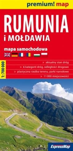 Rumunia i Mołdawia (mapa samochodowa 1:700 000)