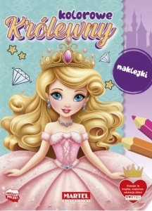 KOLOROWANKA Z NAKLEJKAMI. KOLOROWE KRÓLEWNY