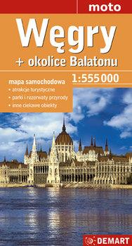 Węgry, okolice Balatonu. Mapa samochodowa 1:555 00