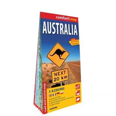 Australia; laminowana mapa samochodowo-turystyczna