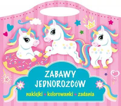 zabawy jednorożców naklejki kolorowanki zadania