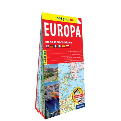 EUROPA - MAPA SAMOCHODOWA W SKALI 1:4 000 000