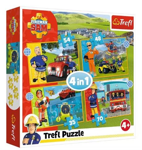 PUZZLE 4W1 ODWAŻNY STRAŻAK SAM TREFL