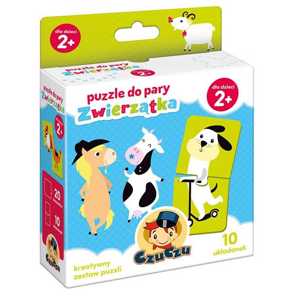 PUZZLE 2X10 ELEMENTY. CZUCZU. ZWIERZĄTKA DO PARY