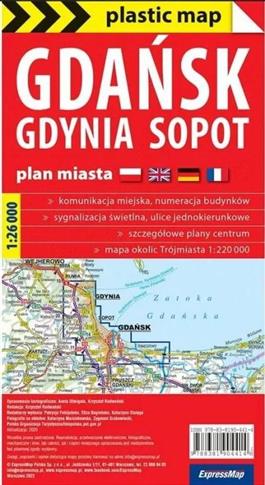 Plastic map Gdańsk Gdynia Sopot 1:26 000