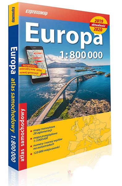Europa. Atlas samochodowy, 1:800 000