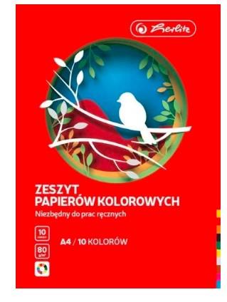 Herlitz, Zeszyt papierów kolorowych A4, 10 kolorów