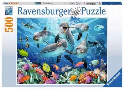 Ravensburger, puzzle, Delfiny, 500 el.