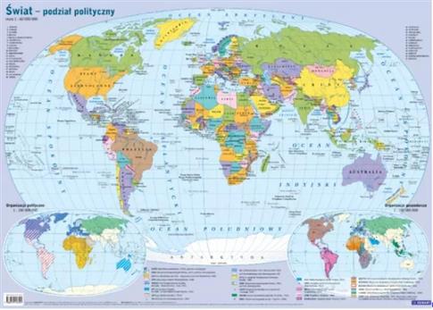 Mapa w tubie: świat - polityczna