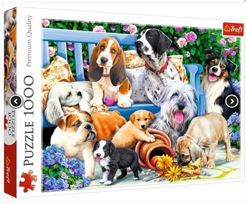 PUZZLE 1000 EL. PSY W OGRODZIE TREFL