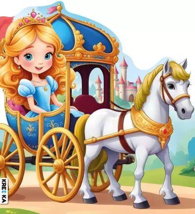 KARETA Z KSIĘŻNICZKĄ. KOLOROWANKA Z BROKATEM