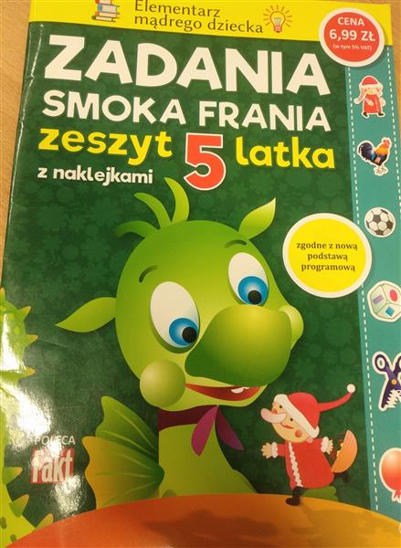 ZADANIA SMOKA FRANIA. ZESZYT 5LATKA