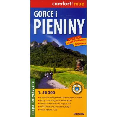 GORCE I PIENINY 1:50 000 MAPA TURYSTYCZNA LAMINOWA