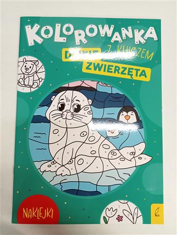 KOLOROWANKA Z KLUCZEM DZIKIE ZWIERZETA NAKLEJKI