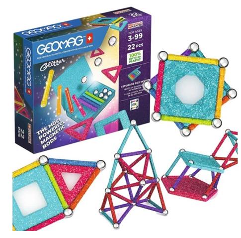 Geomag, klocki, Glitter Recycled 22 el., G534