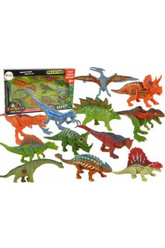 Zestaw figurki dinozaury kolorowe 12 szt