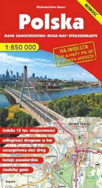 MAPA SAMOCHODOWA POLSKA 1:650 000