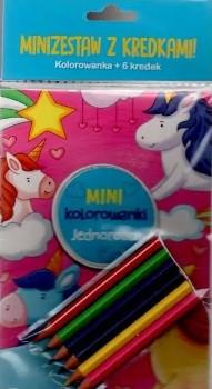 JEDNOROŻCE. MINI KOLOROWANKI. MINIZESTAW Z KREDKAM