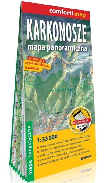 COMFORT! MAP. KARKONOSZE. LAMINOWANA MAPA PANORAMI