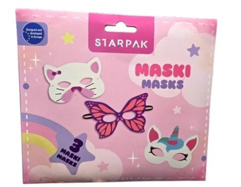 STARPAK MASKI KARNAWAŁOWE FILCOWE ZESTAW 3 SZTUKI