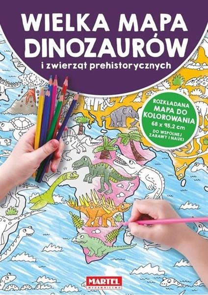 WIELKA MAPA DINOZAURÓW I ZWIERZĄT PREHISTORYCZNYCH