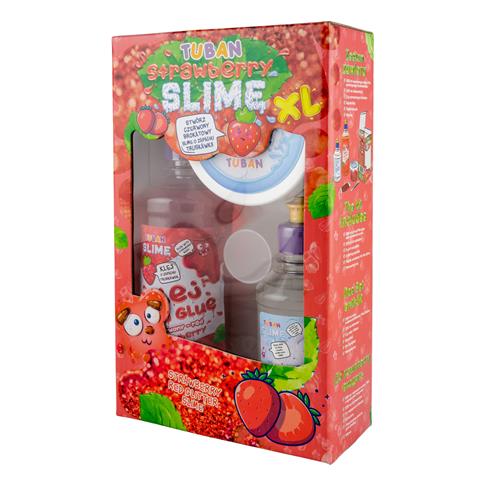 Masa plastyczna Zestaw super slime - Truskawka XL