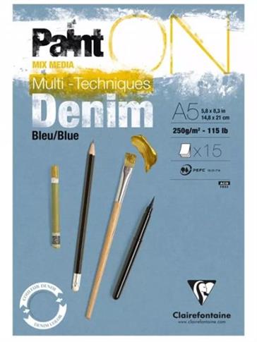 SZKICOWNIK PAINT ON DENIM BLUE A4 15K/250G