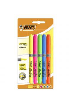 BIC ZAKREŚLACZ HIGHLIGHTER GRIP 5 KOLORÓW