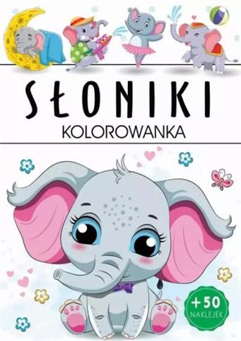 Słoniki. Kolorowanka