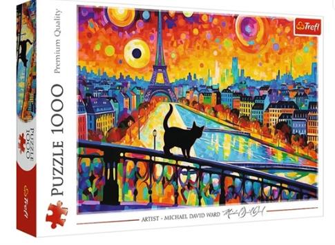 Trefl, Puzzle Standard, Kot w Paryżu, 1000 el.