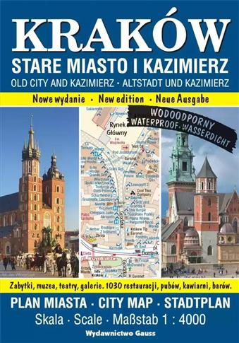 KRAKÓW. STARE MIASTO I KAZIMIERZ. PLAN MIASTA FOLI