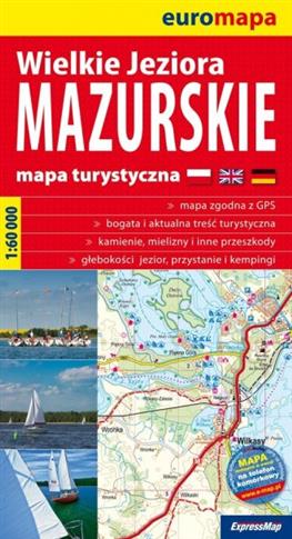 Wielkie Jeziora Mazurskie. Mapa turystyczna