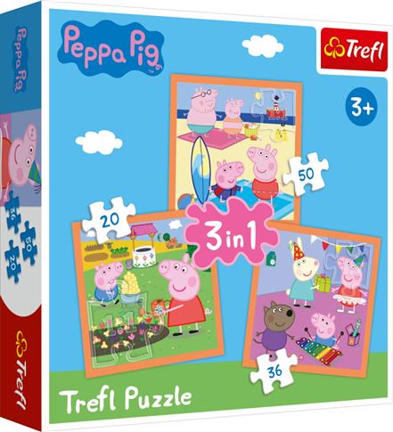 Puzzle 3w1 Pomysłowa Świnka Peppa Trefl