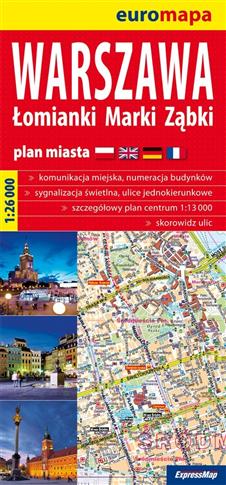 Warszawa plan miasta 4 plany w 1